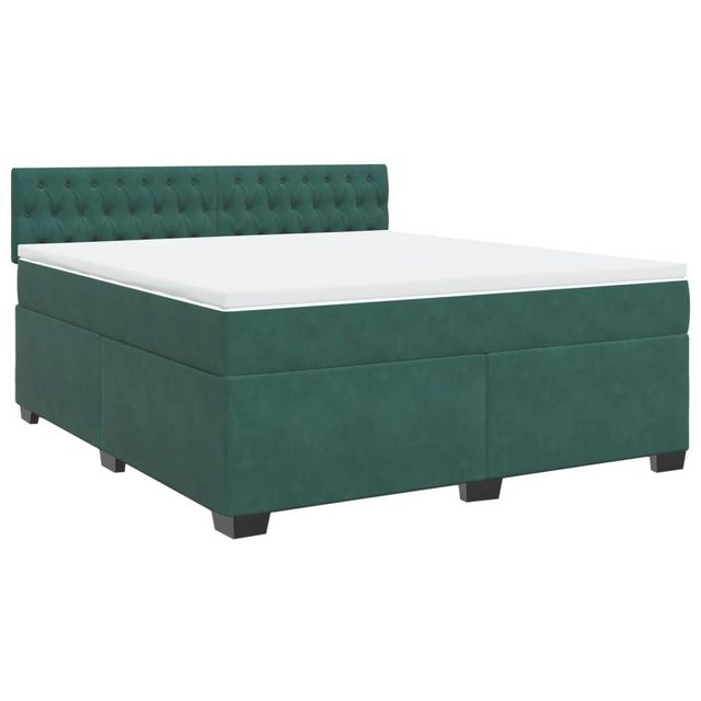 vidaXL Bett Boxspringbett mit Matratze Dunkelgrün 180x200 cm Samt günstig online kaufen