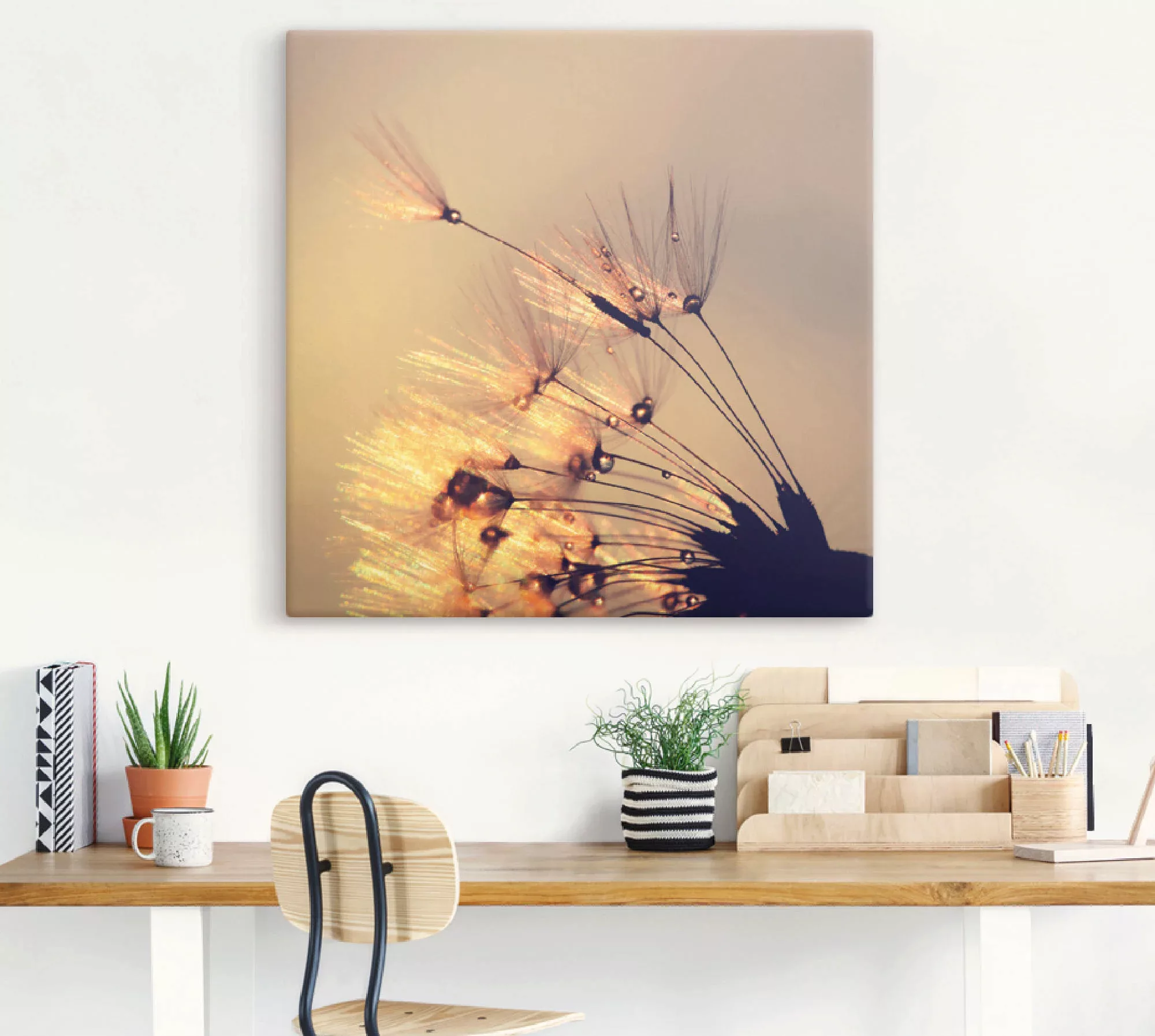 Artland Leinwandbild "Pusteblume Goldene Schirmchen", Blumen, (1 St.), auf günstig online kaufen