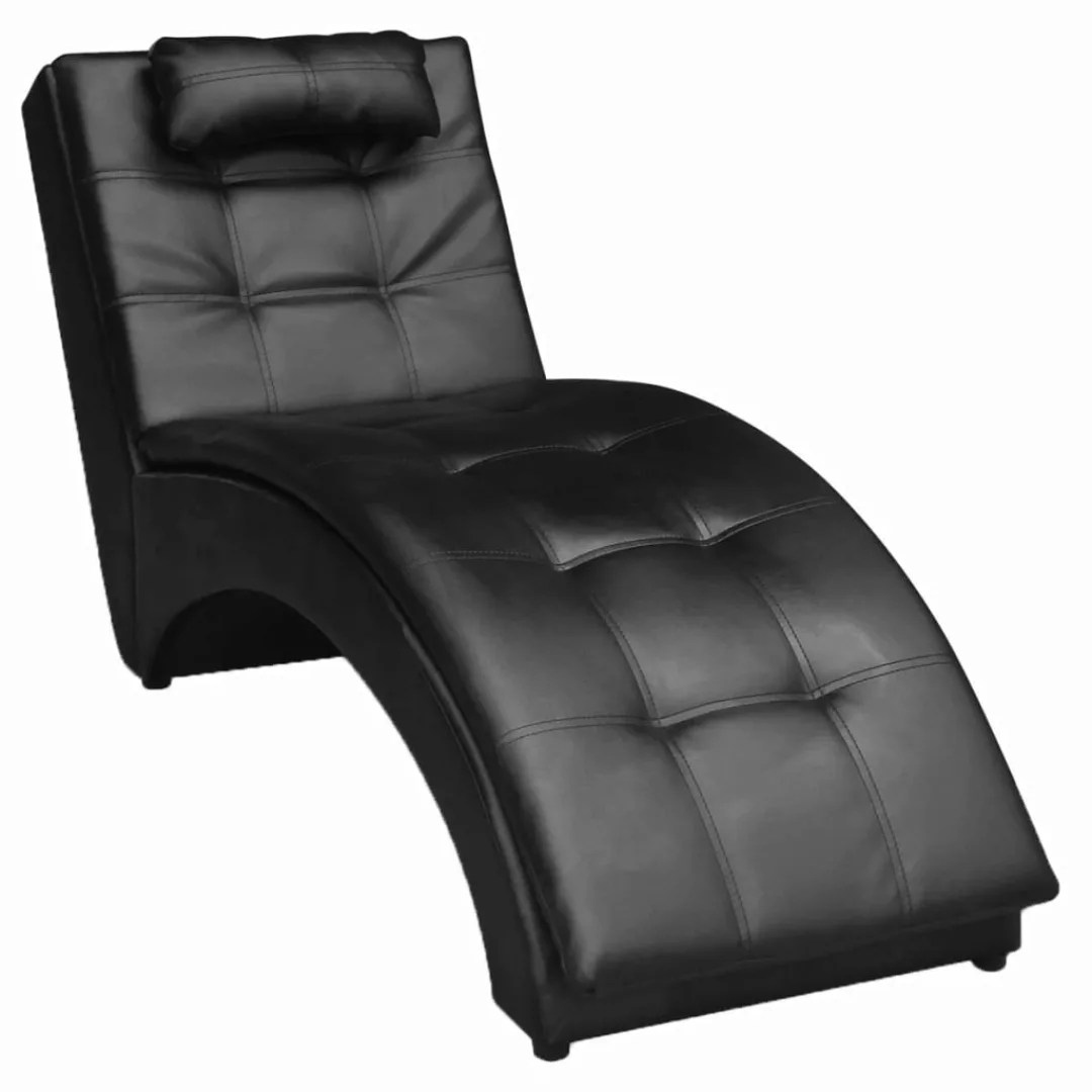 Chaiselongue Mit Kissen Schwarz Kunstleder günstig online kaufen