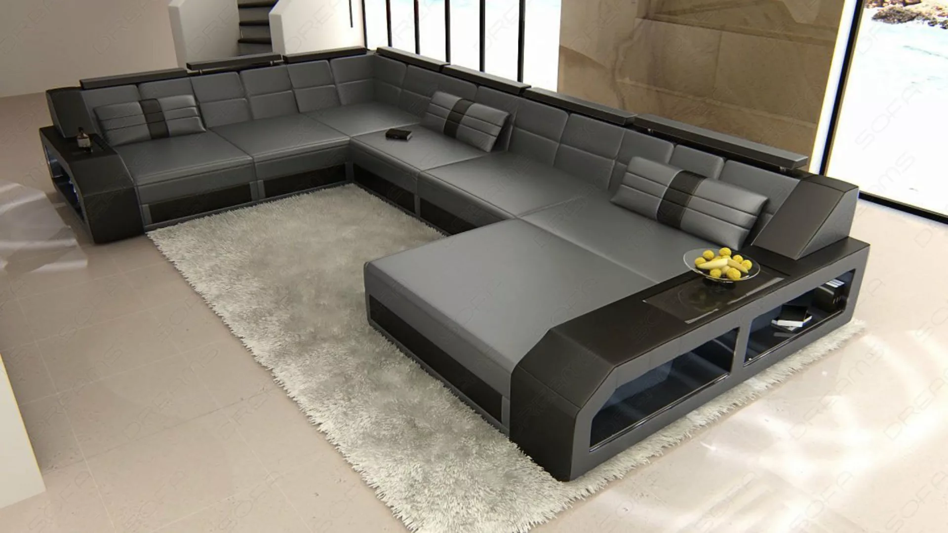 Sofa Dreams Wohnlandschaft Matera Mini, Designersofa, Kopfstützen, LED, USB günstig online kaufen