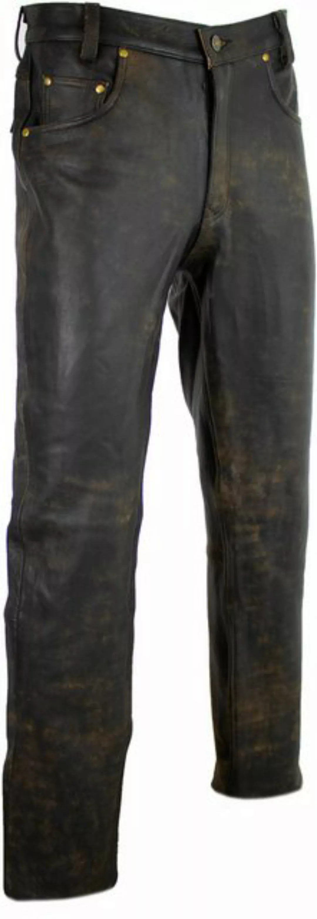 MDM Lederhose Herre Lederhose Biker Jesans im Used Look aus Rindsleder Bike günstig online kaufen