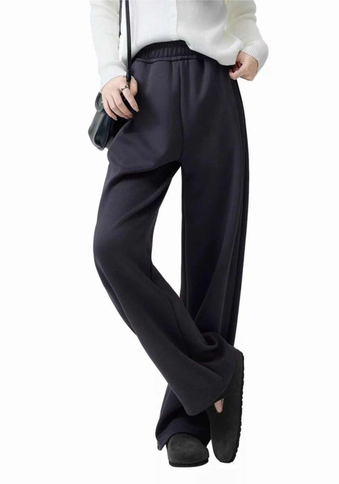 Zoclack Strickhose Damen Winter Warme Wolle Seide Loungehose mit Wide-Leg, günstig online kaufen