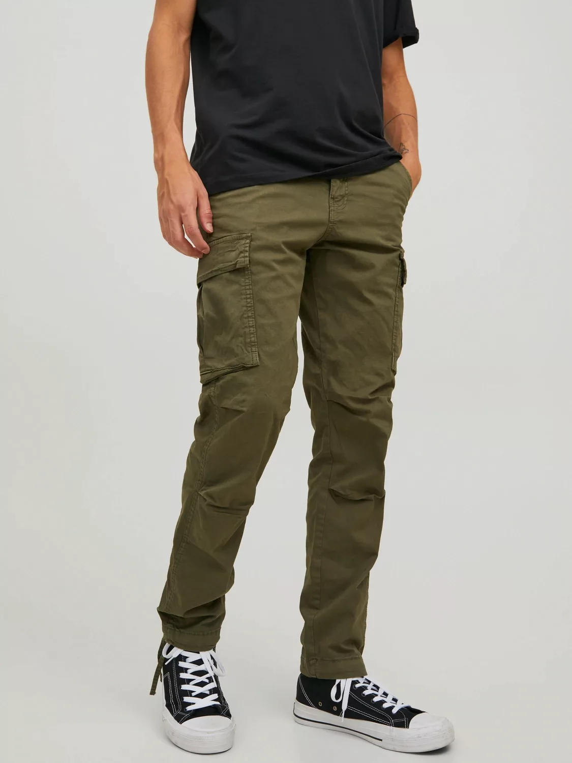 Jack & Jones Herren Cargohose JJPSTACE JJTUCKER -Tapered Fit - Grau Beige S günstig online kaufen