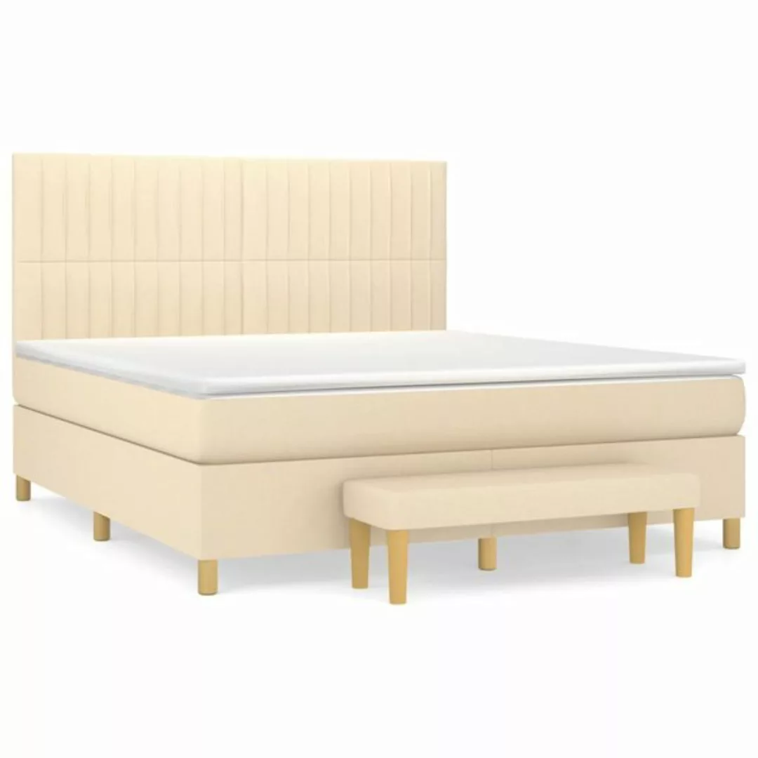 vidaXL Boxspringbett Boxspringbett mit Matratze und Fusshocker Stoff (180 x günstig online kaufen