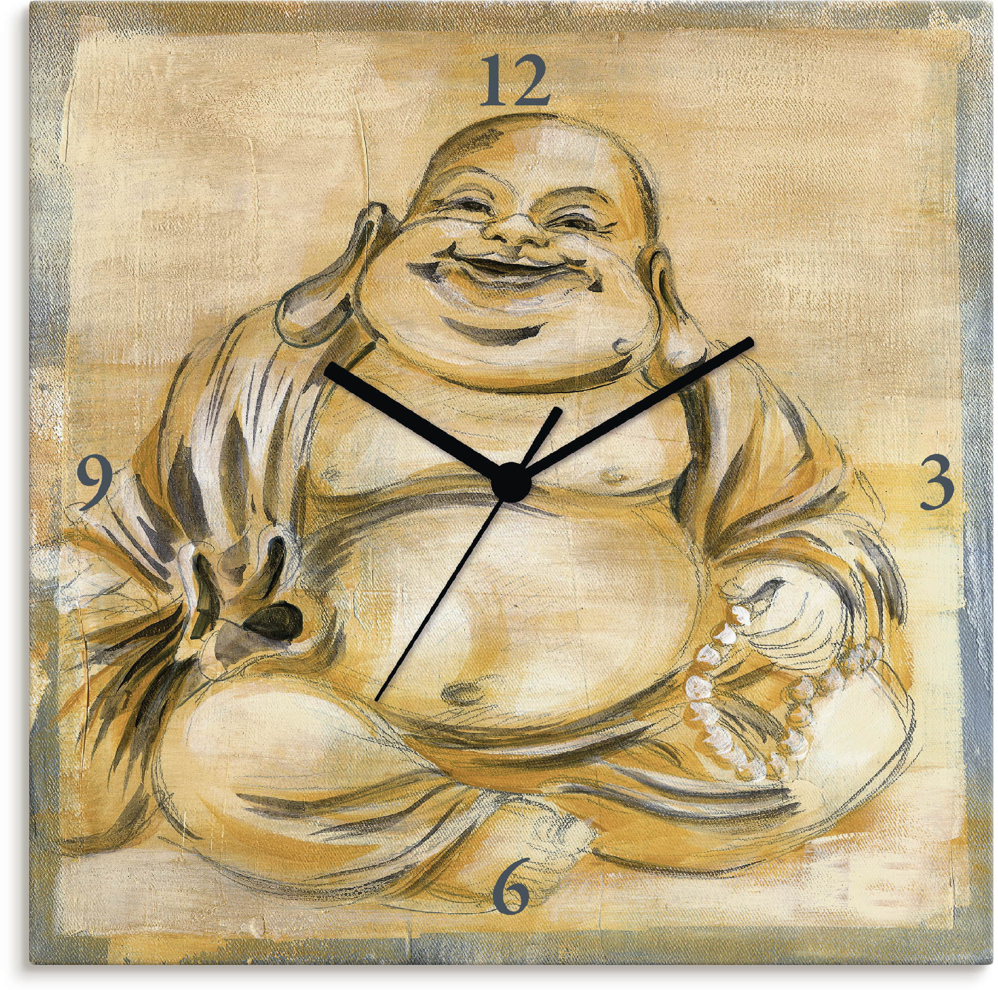 Artland Wanduhr "Fröhlicher Buddha I", wahlweise mit Quarz- oder Funkuhrwer günstig online kaufen