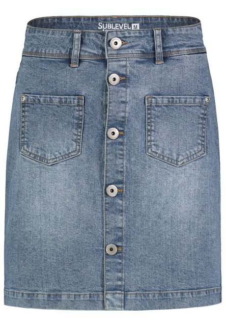 SUBLEVEL Sommerrock Jeansrock mit Knopfleiste und aufgesetzten Taschen Deni günstig online kaufen