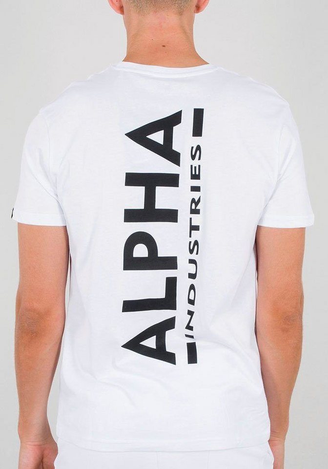 Alpha Industries T-Shirt - Basic T-Shirt mit Backprint - kurzarm Shirt Logo günstig online kaufen