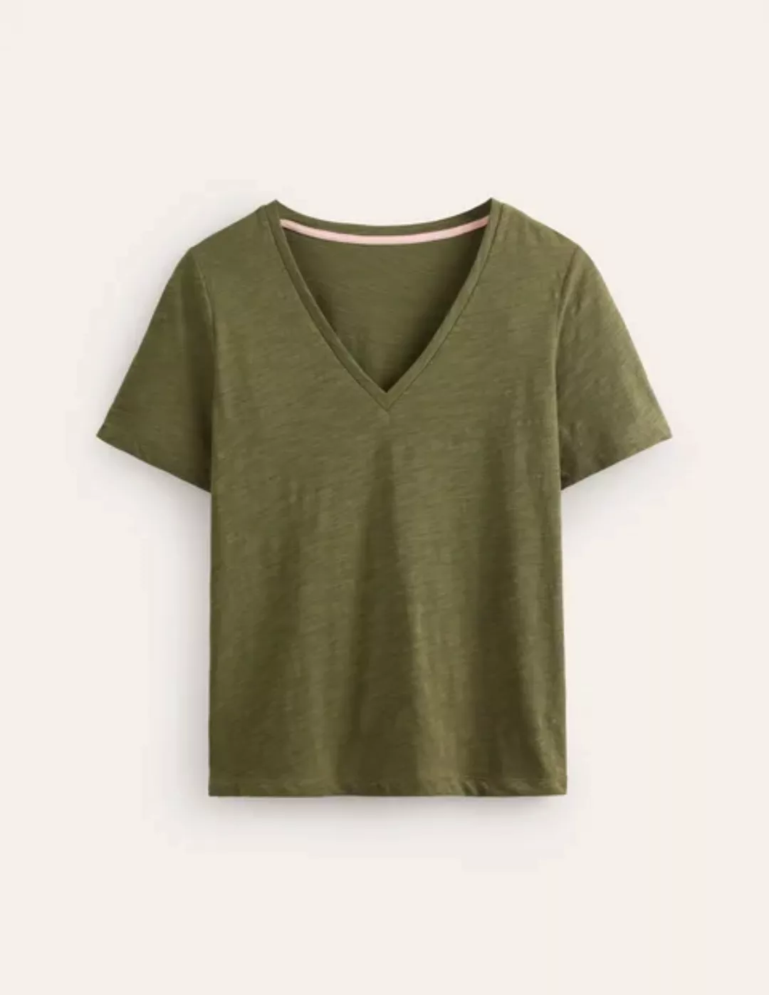 Flammgarn-T-Shirt mit V-Ausschnitt und normaler Passform Damen Boden, Winte günstig online kaufen