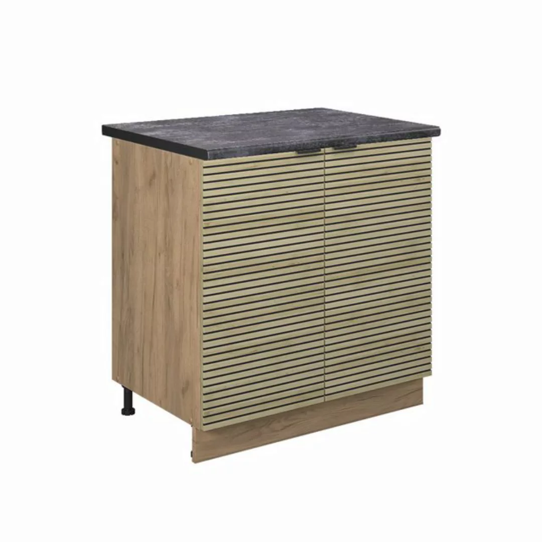 Vicco Spülenunterschrank Fame-Line, Eiche Paneel/Goldkraft Eiche, 80 cm mit günstig online kaufen