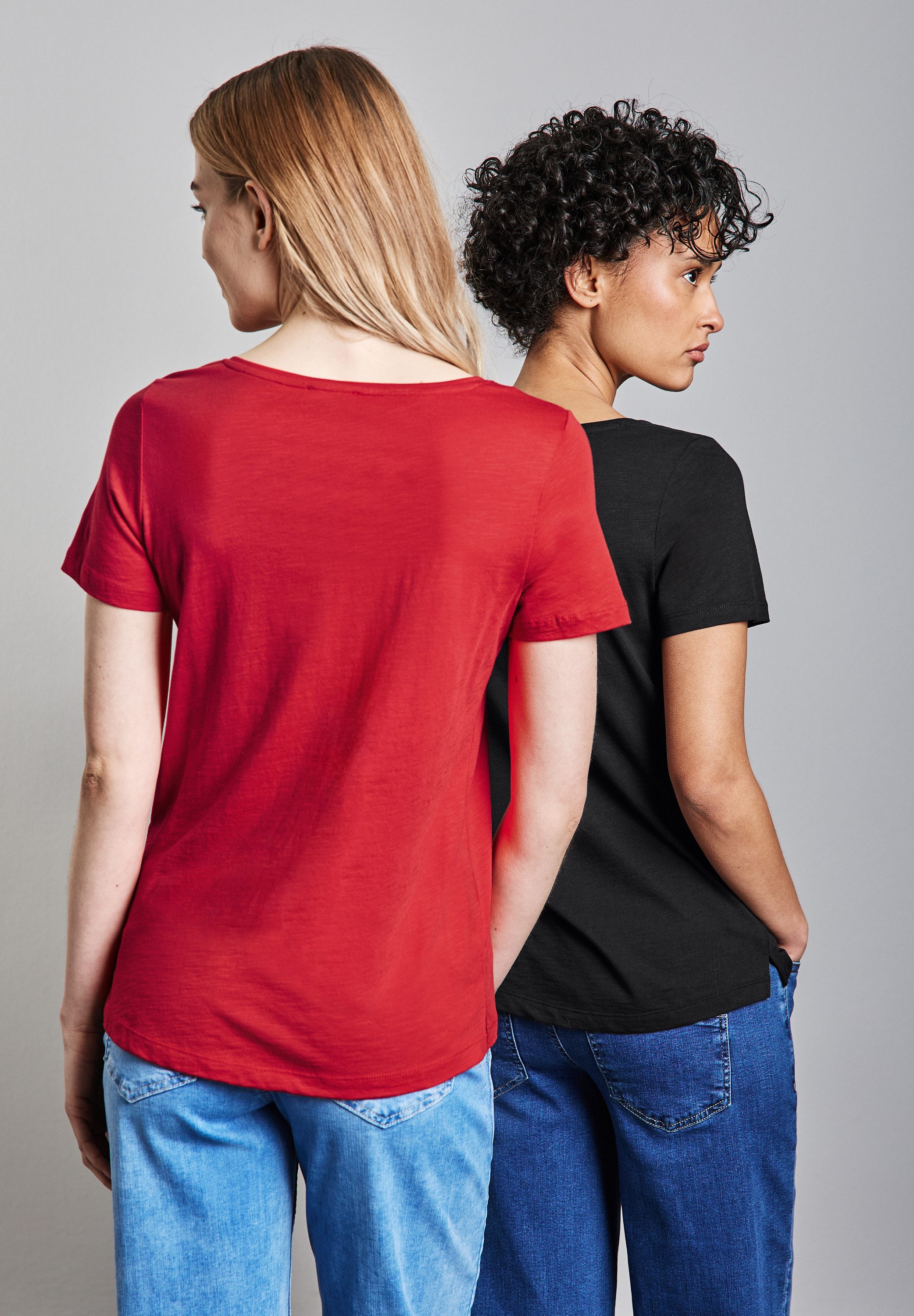 STREET ONE V-Shirt, im soften Baumwoll-Mix günstig online kaufen