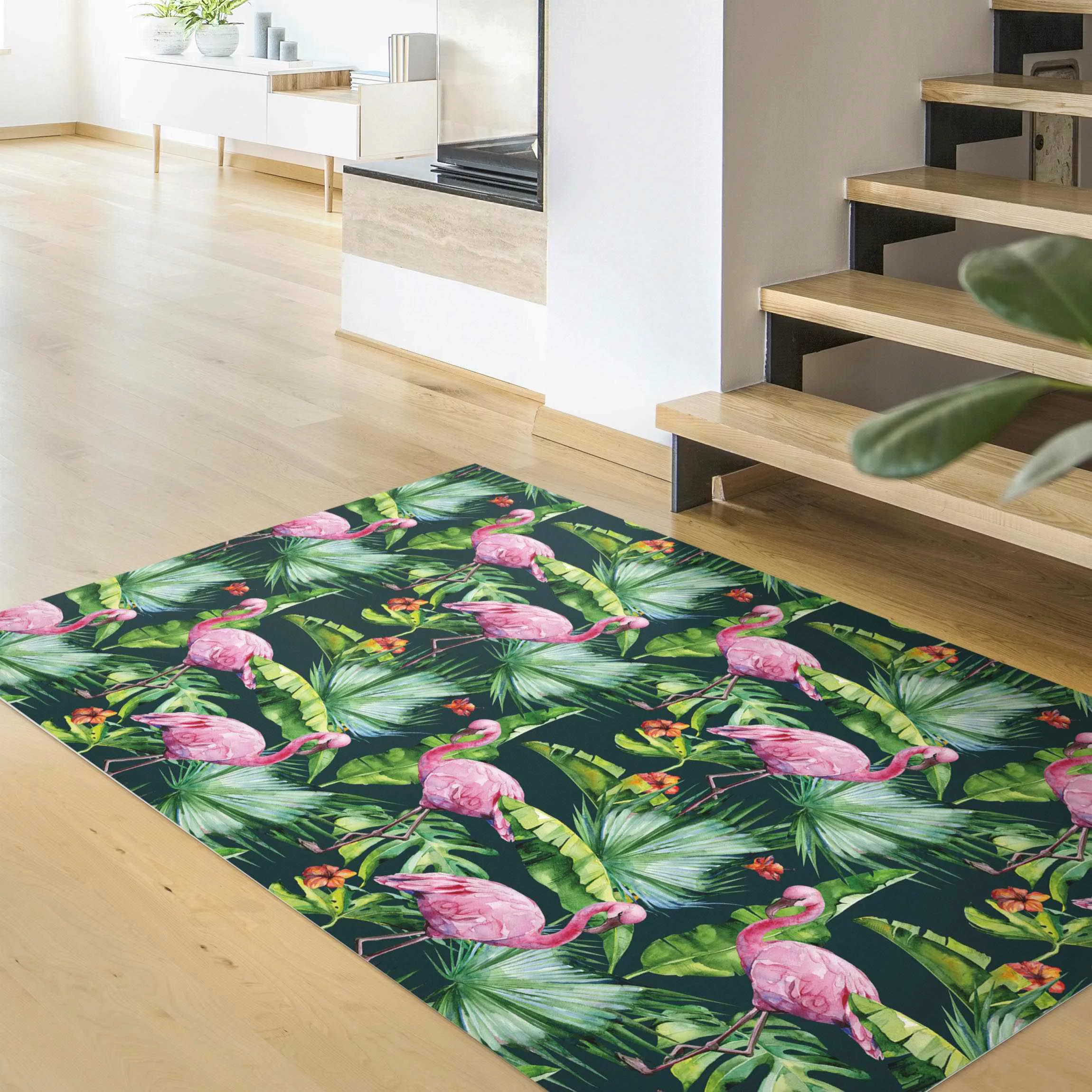Vinyl-Teppich Tropical Flamingo pattern günstig online kaufen