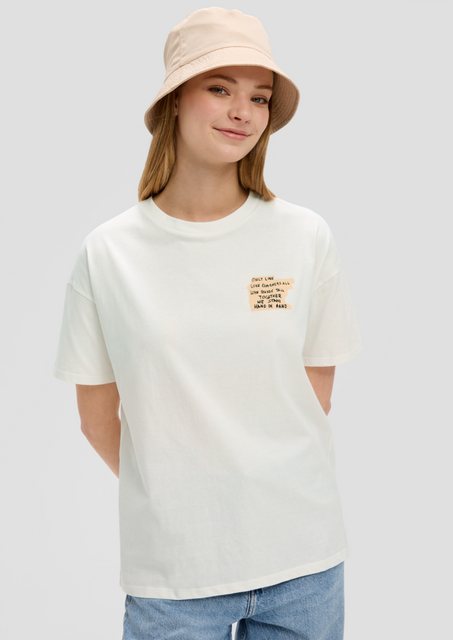 QS Kurzarmshirt Oversize T-Shirt mit Frontprint Logo günstig online kaufen