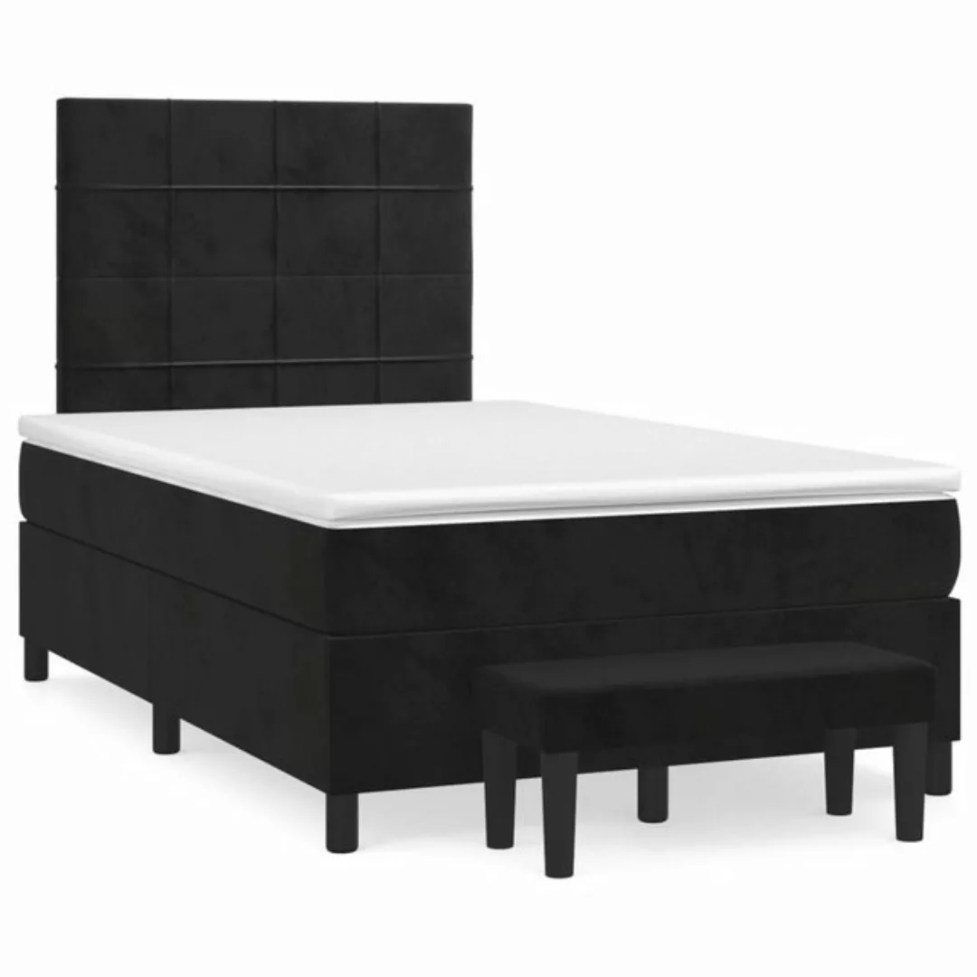 furnicato Bettgestell Boxspringbett mit Matratze Schwarz 120x200 cm Samt (1 günstig online kaufen