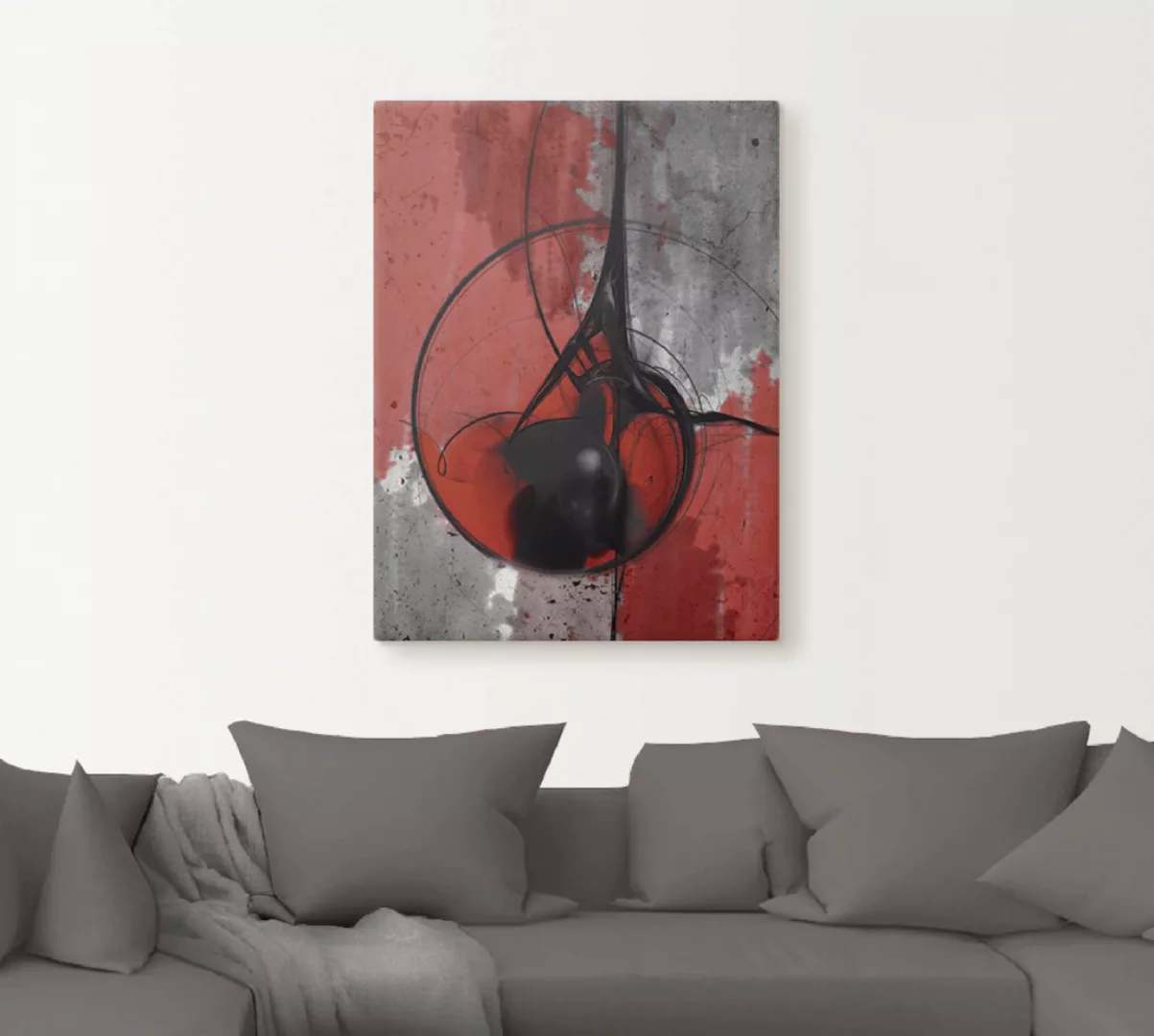 Artland Wandbild »Abstrakt in rot und schwarz«, Gegenstandslos, (1 St.) günstig online kaufen