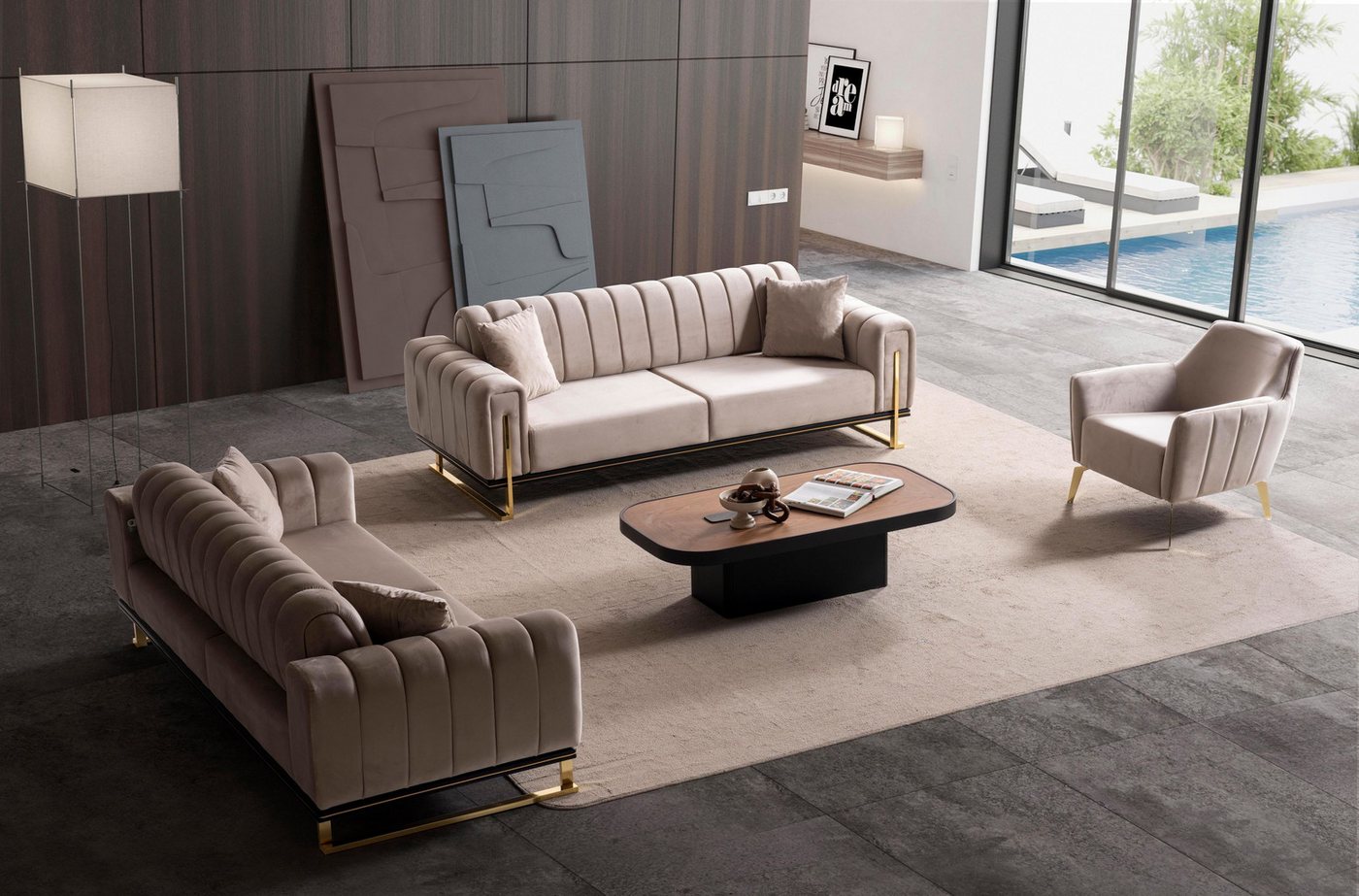 Özberk Sofa Paris Premium, Spar-Set 7 Teile, Couchgarnitur im eleganten 3-3 günstig online kaufen