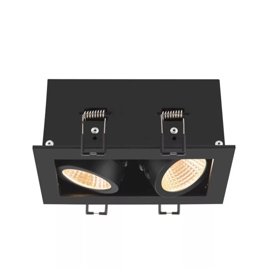 LED Deckeneinbauleuchte Kadux in Schwarz 2x 7W 1550lm 2-flammig günstig online kaufen
