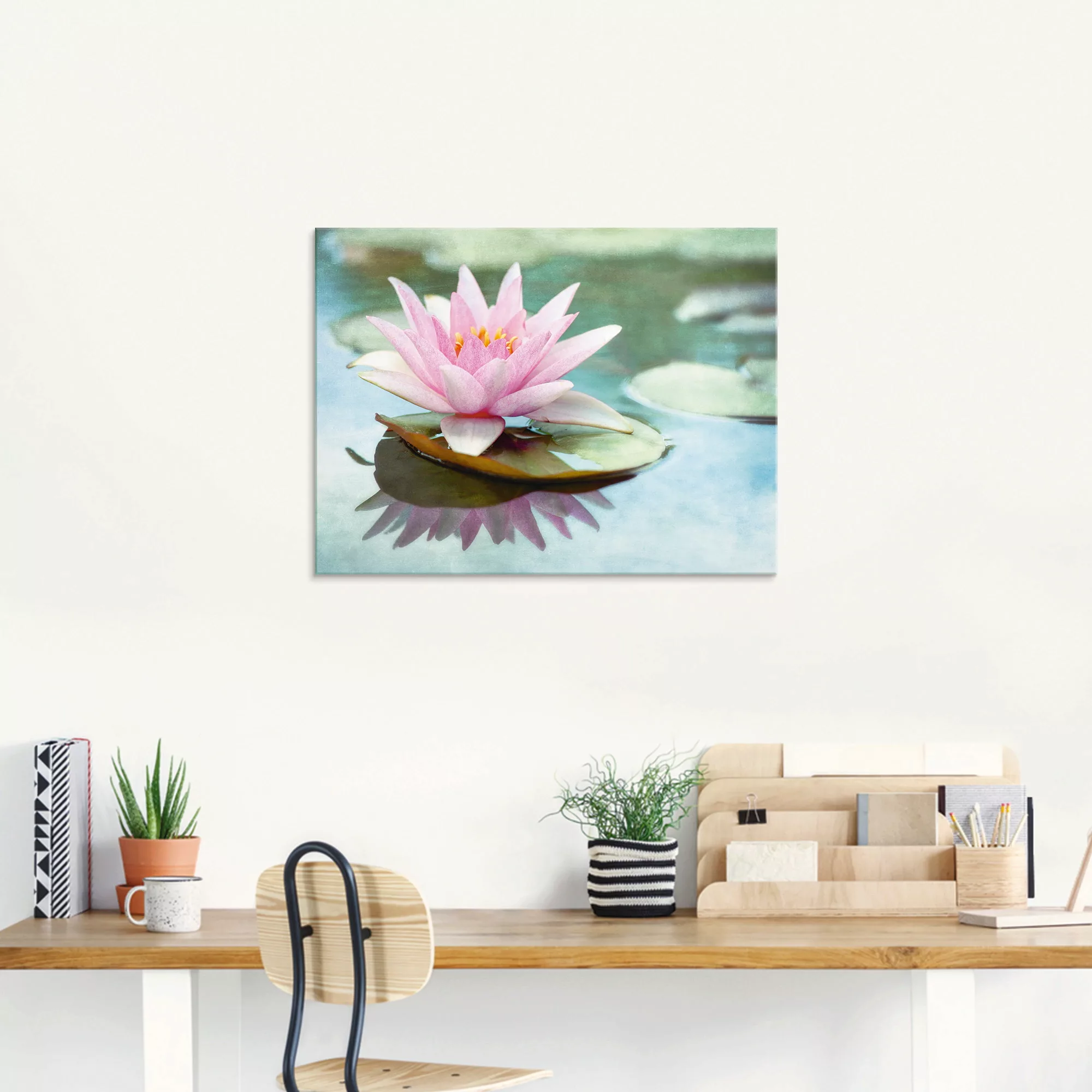 Artland Glasbild "Rosa Seerose", Blumen, (1 St.) günstig online kaufen