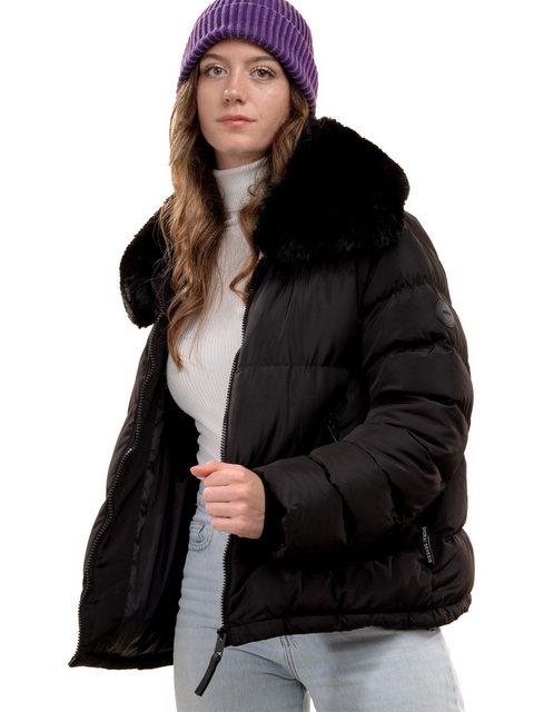 Shorai Steppjacke modische Kurzjacke mit Kunstfellkragen SH2404.537 schwarz günstig online kaufen