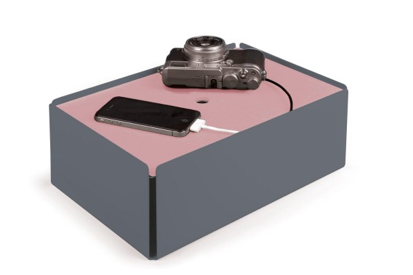 Kabelbox CHARGE-BOX fehgrau Leder rosé günstig online kaufen