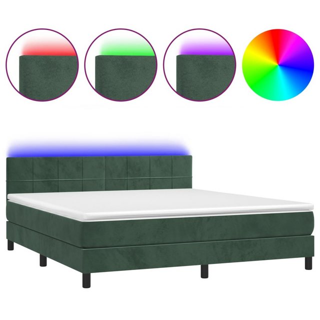 vidaXL Boxspringbett Bett Boxspringbett mit Matratze & LED Samt (180 x 200 günstig online kaufen