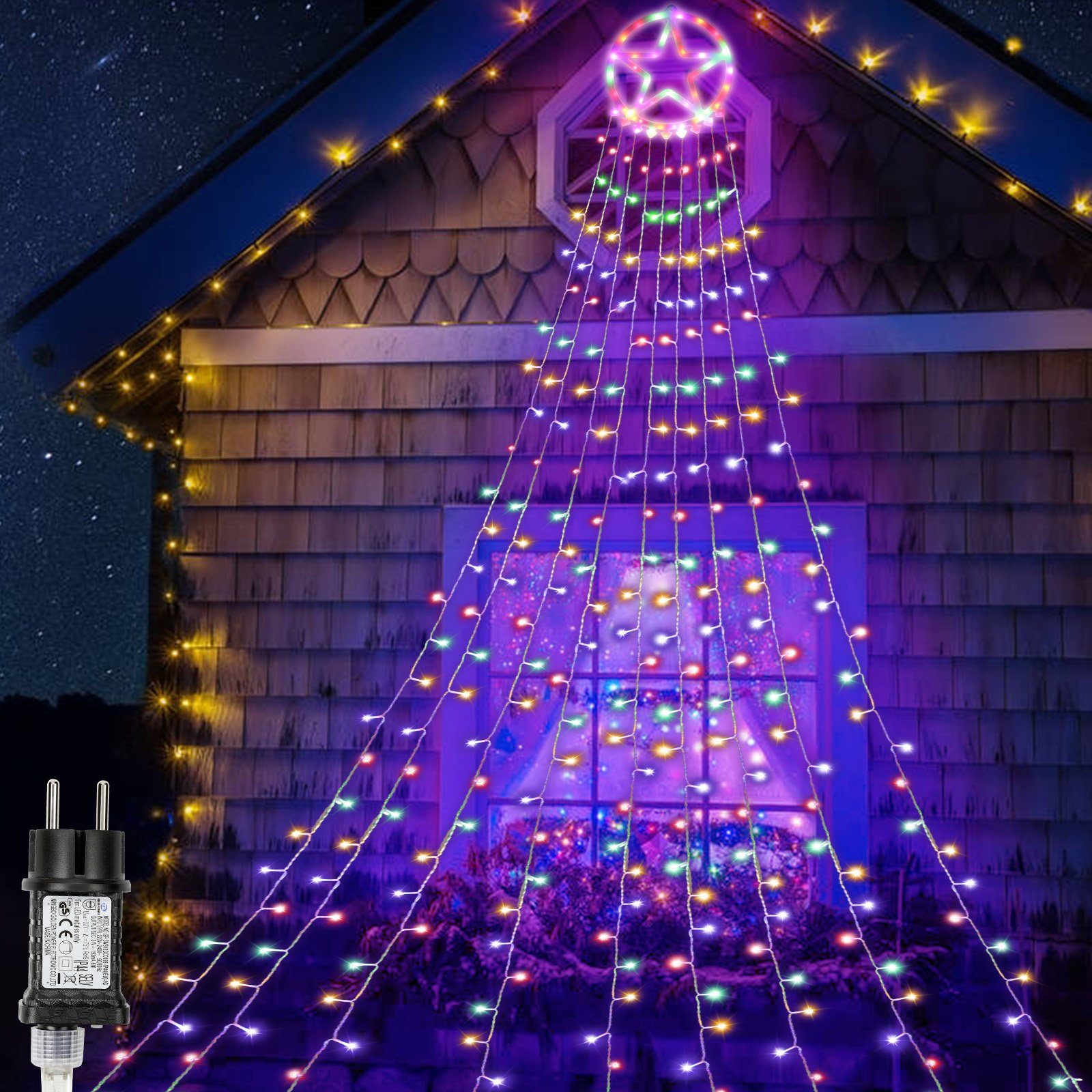Clanmacy LED-Lichterkette 200/280 LEDs Weihnachtsbaum Christbaumbeleuchtung günstig online kaufen