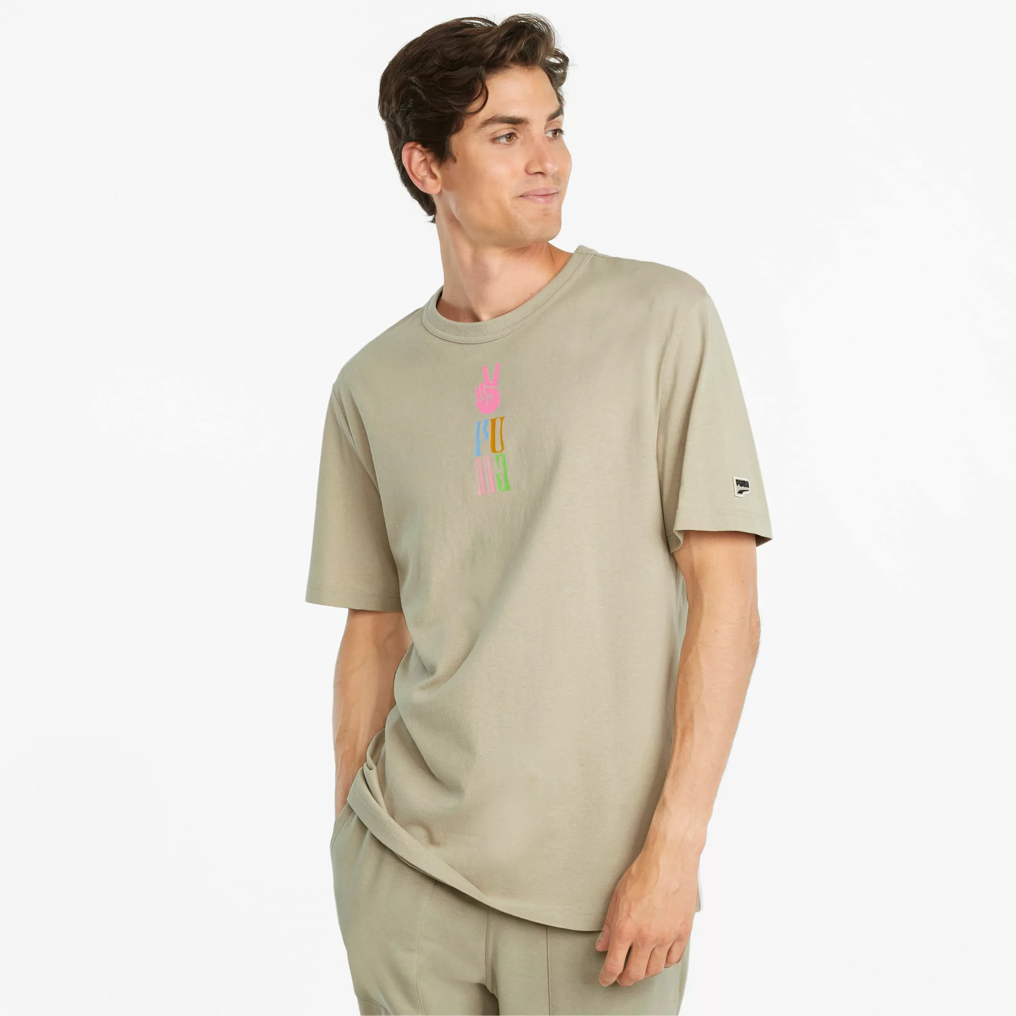 PUMA Downtown T-Shirt mit Grafik | Mit Aucun | Grün | Größe: S günstig online kaufen