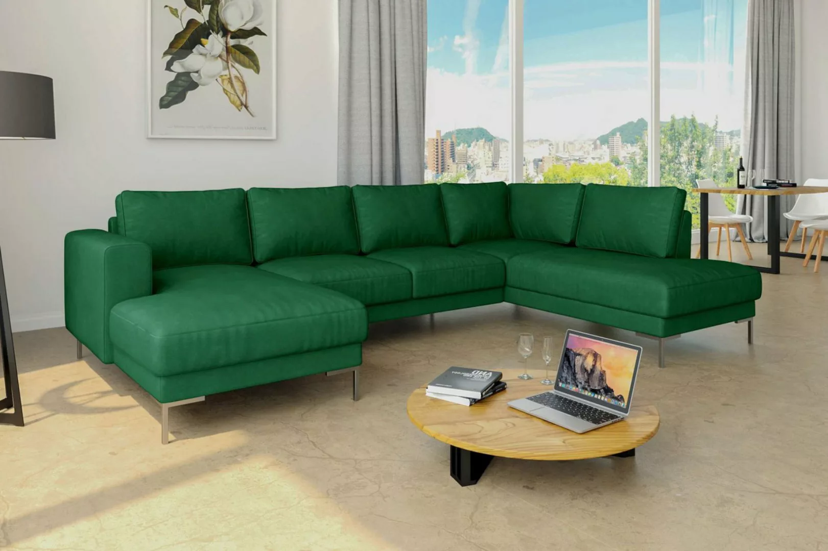 99rooms Wohnlandschaft Santini, Sofa, U-Form, Metall günstig online kaufen