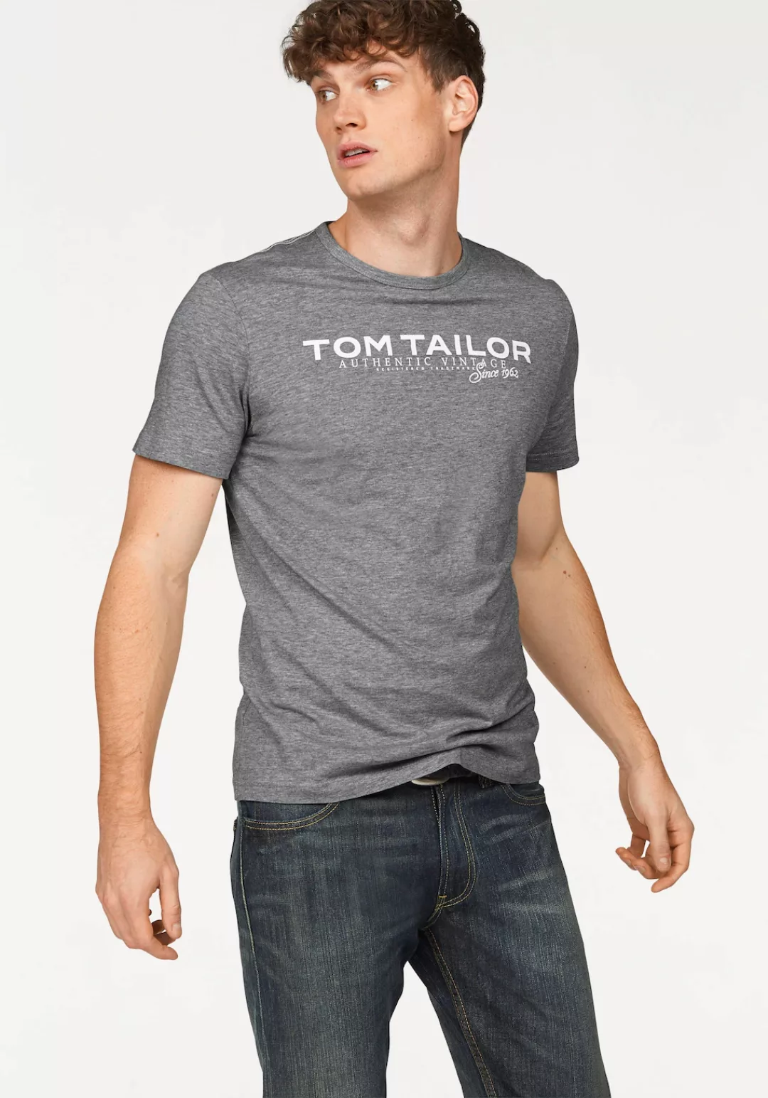 TOM TAILOR Rundhalsshirt mit Logoprint günstig online kaufen