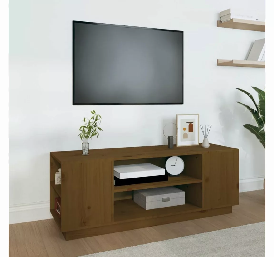 vidaXL TV-Schrank TV-Schrank Honigbraun 110x35x40,5 cm Massivholz Kiefer Lo günstig online kaufen