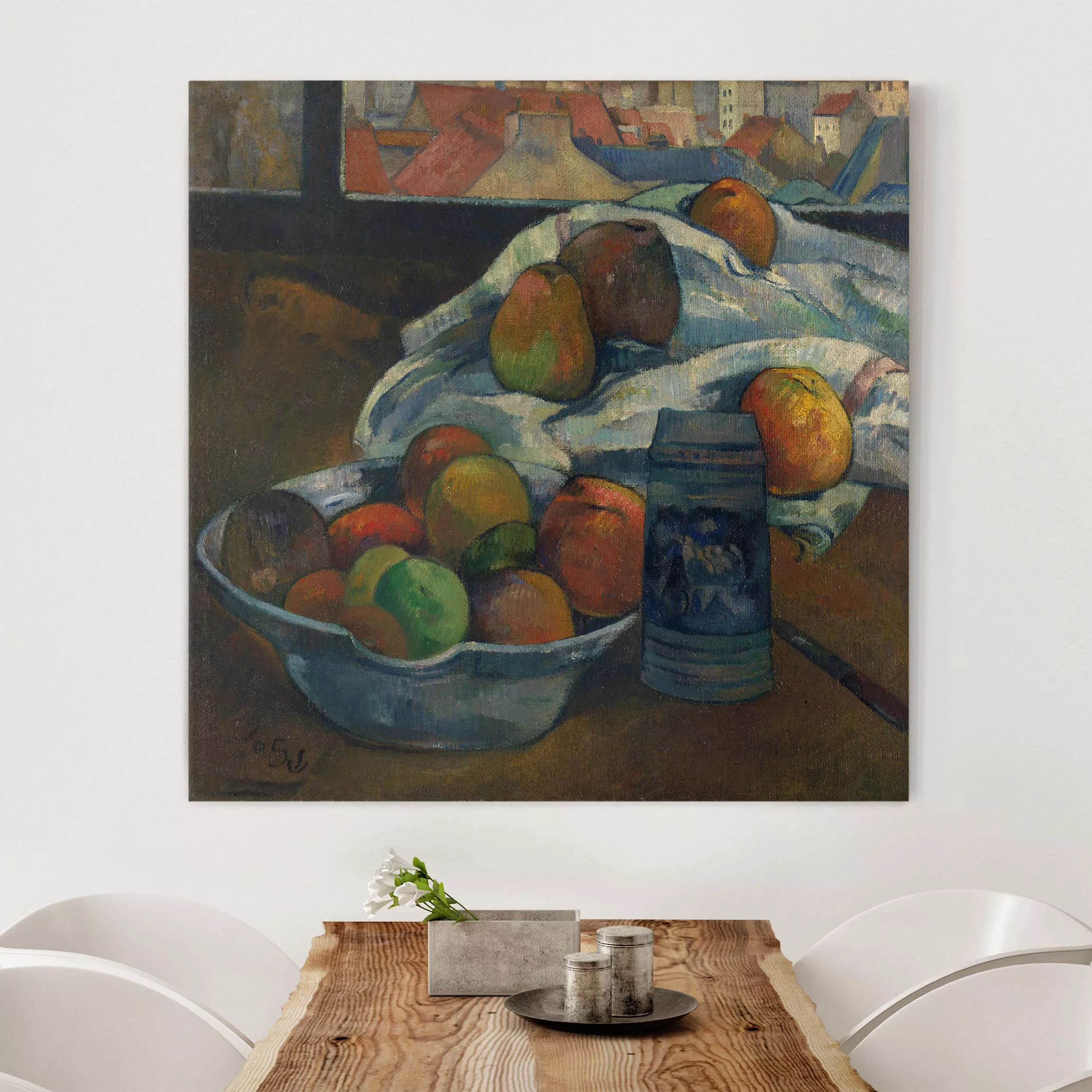 Leinwandbild Kunstdruck - Quadrat Paul Gauguin - Obstschale günstig online kaufen