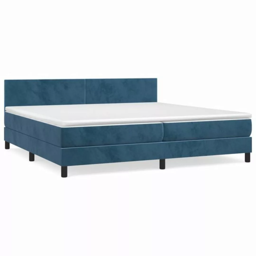 vidaXL Boxspringbett Boxspringbett mit Matratze Dunkelblau 200x200 cm Samt günstig online kaufen