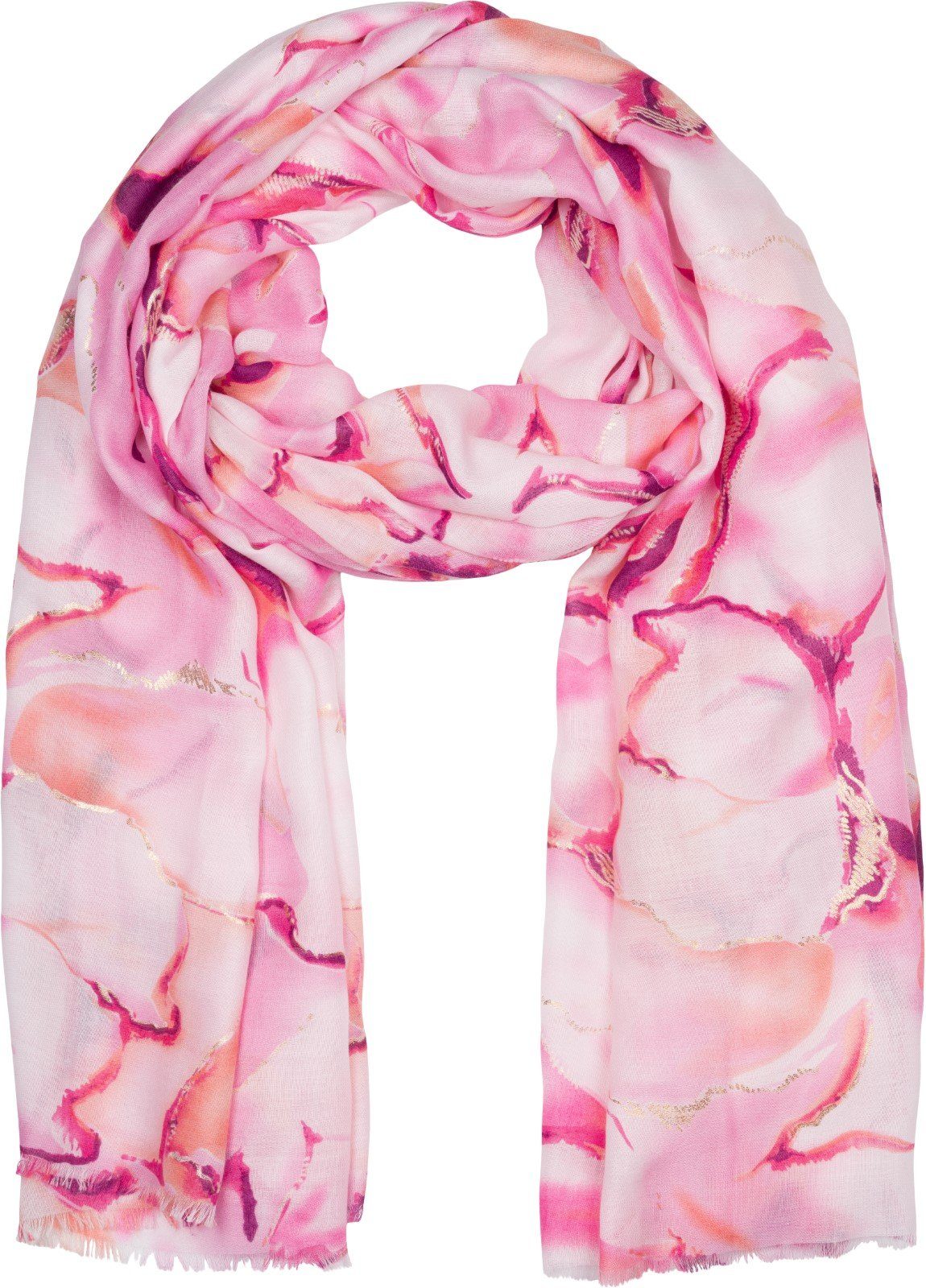 styleBREAKER Modeschal Schal Marmor Muster Metallic günstig online kaufen