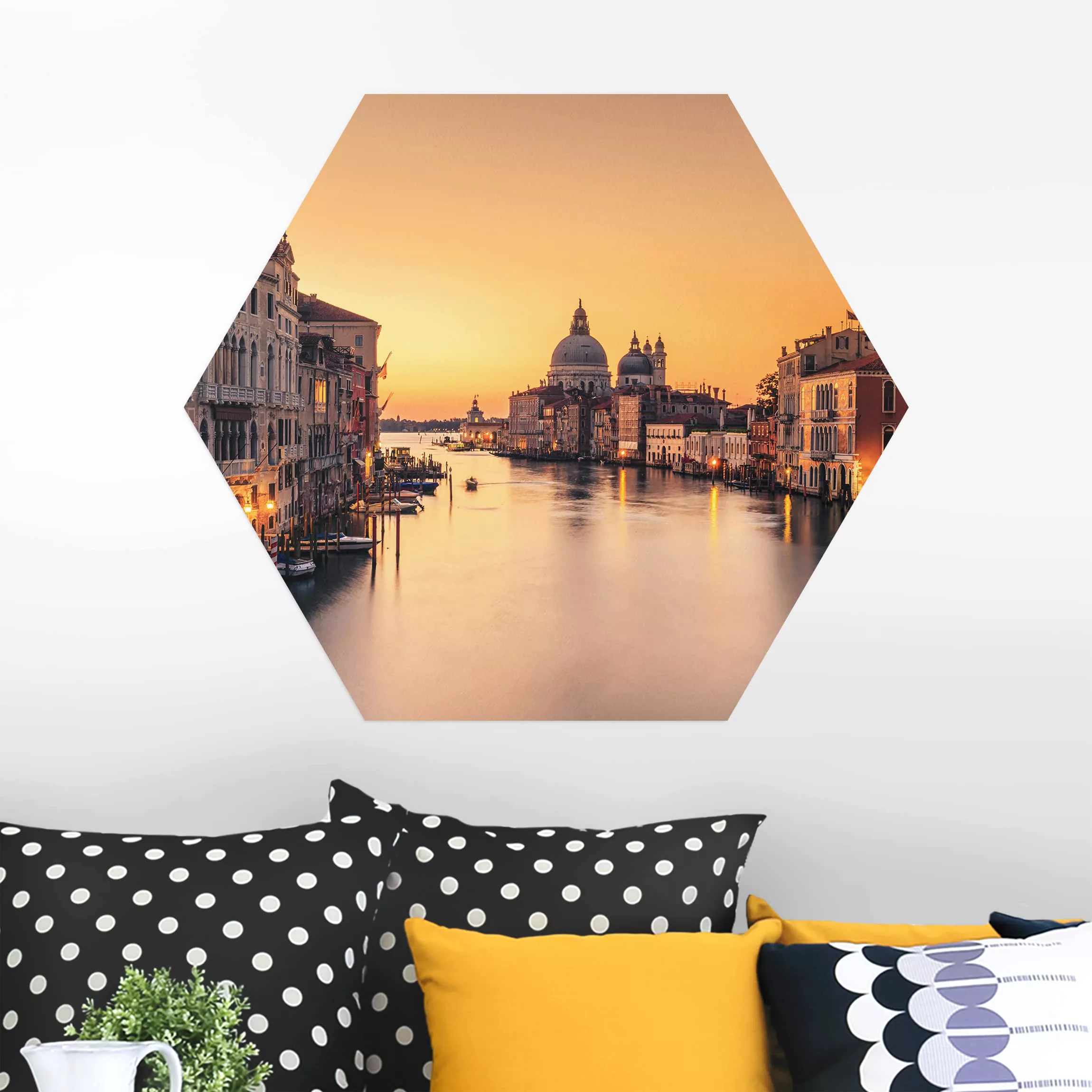 Hexagon-Alu-Dibond Bild Architektur & Skyline Goldenes Venedig günstig online kaufen