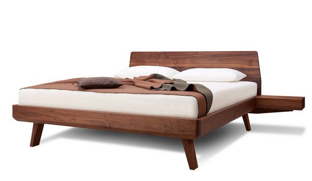 Natur24 Bett Doppelbett Elba 200 x 200 cm in Buche Nuss gebeizt und lackier günstig online kaufen