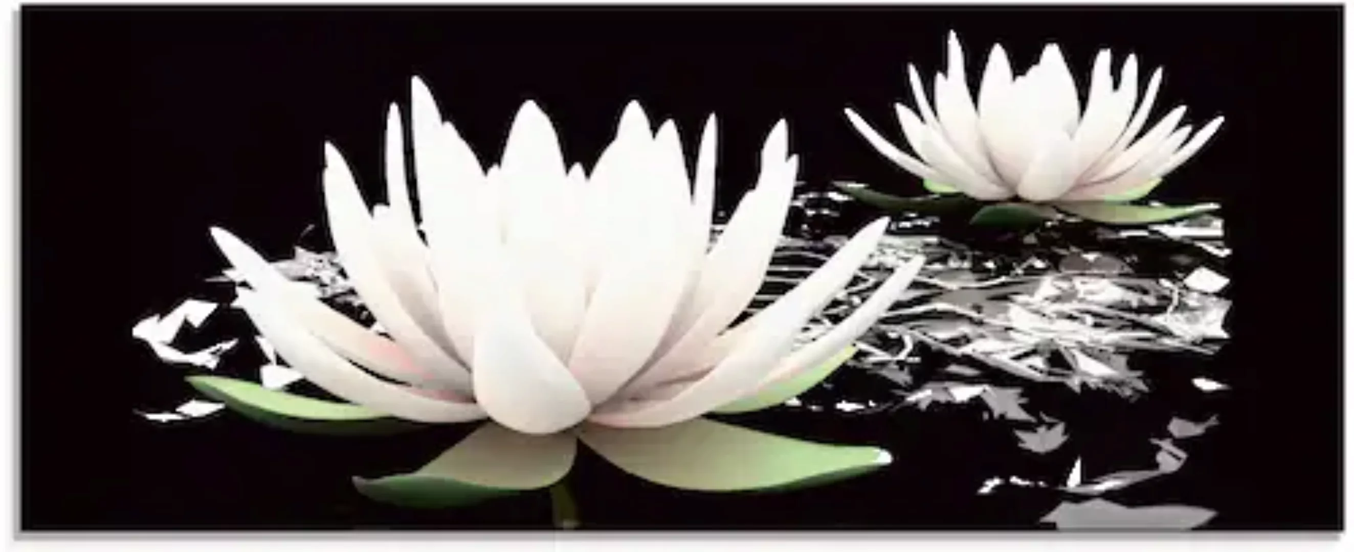 Artland Glasbild "Zwei Lotusblumen auf dem Wasser", Blumen, (1 St.), in ver günstig online kaufen