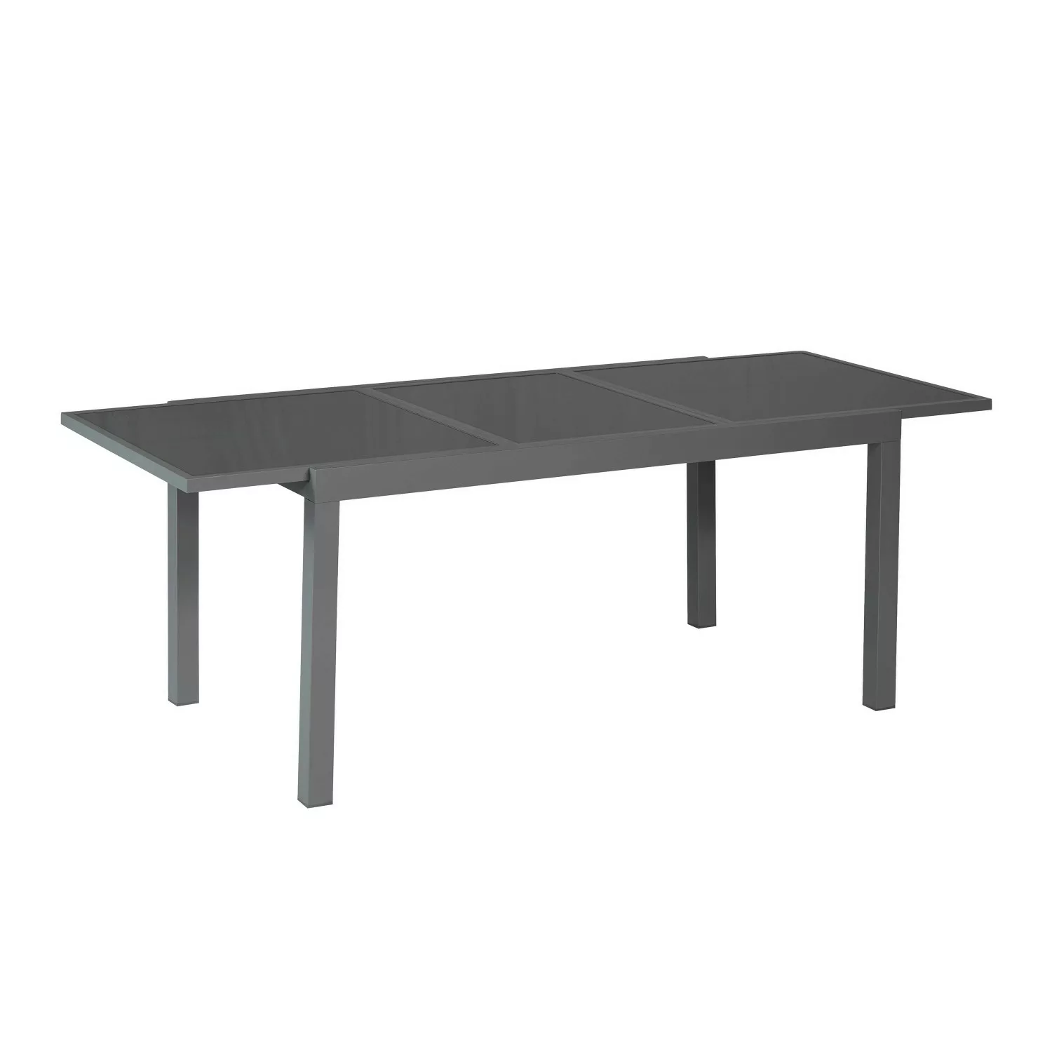Merxx Gartentisch Ausziehbar 150 (210) x 90 cm Graphit Aluminium Glas günstig online kaufen