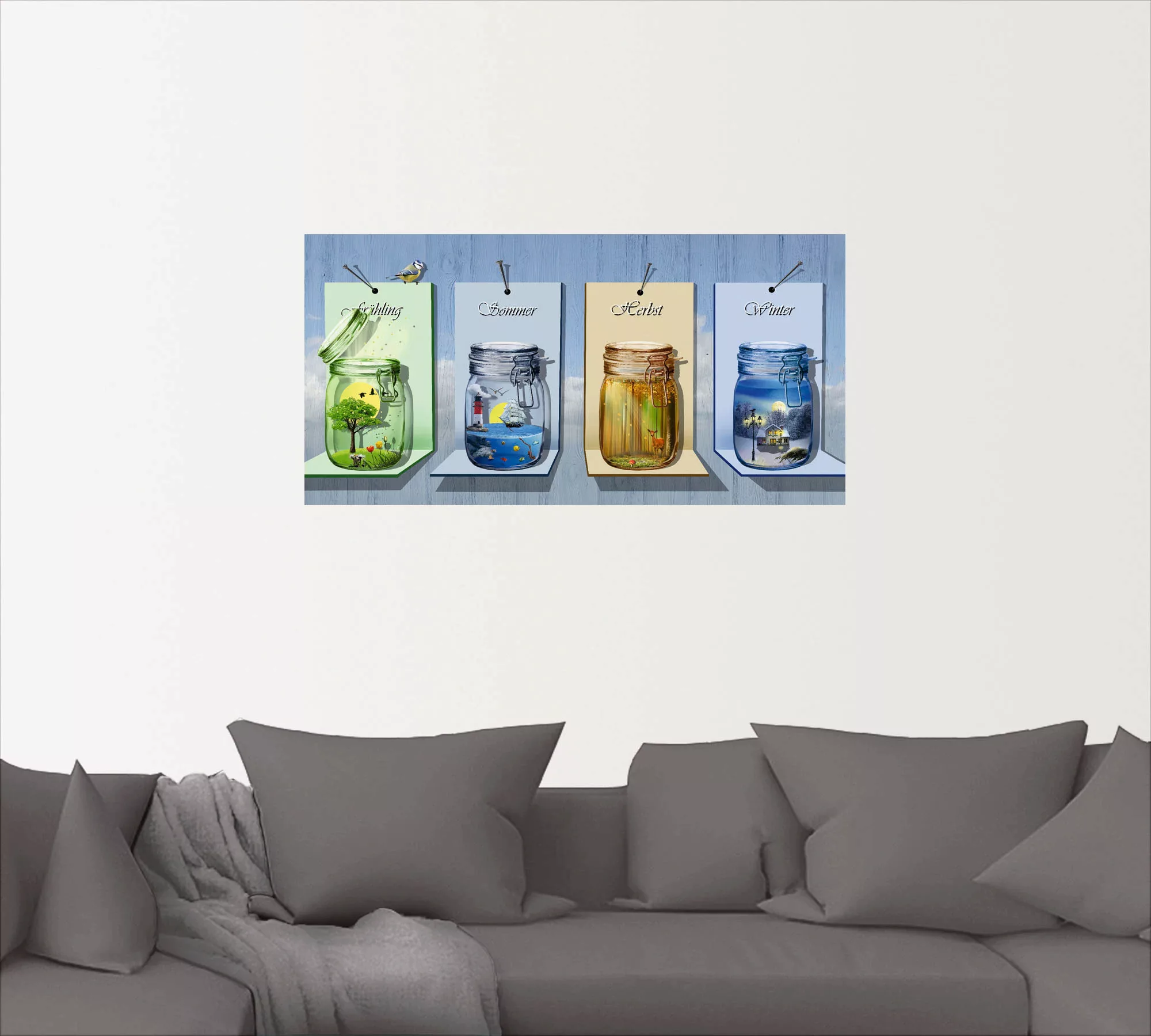 Artland Wandbild »Jahreszeiten in Gläsern«, Vier Jahreszeiten, (1 St.), als günstig online kaufen