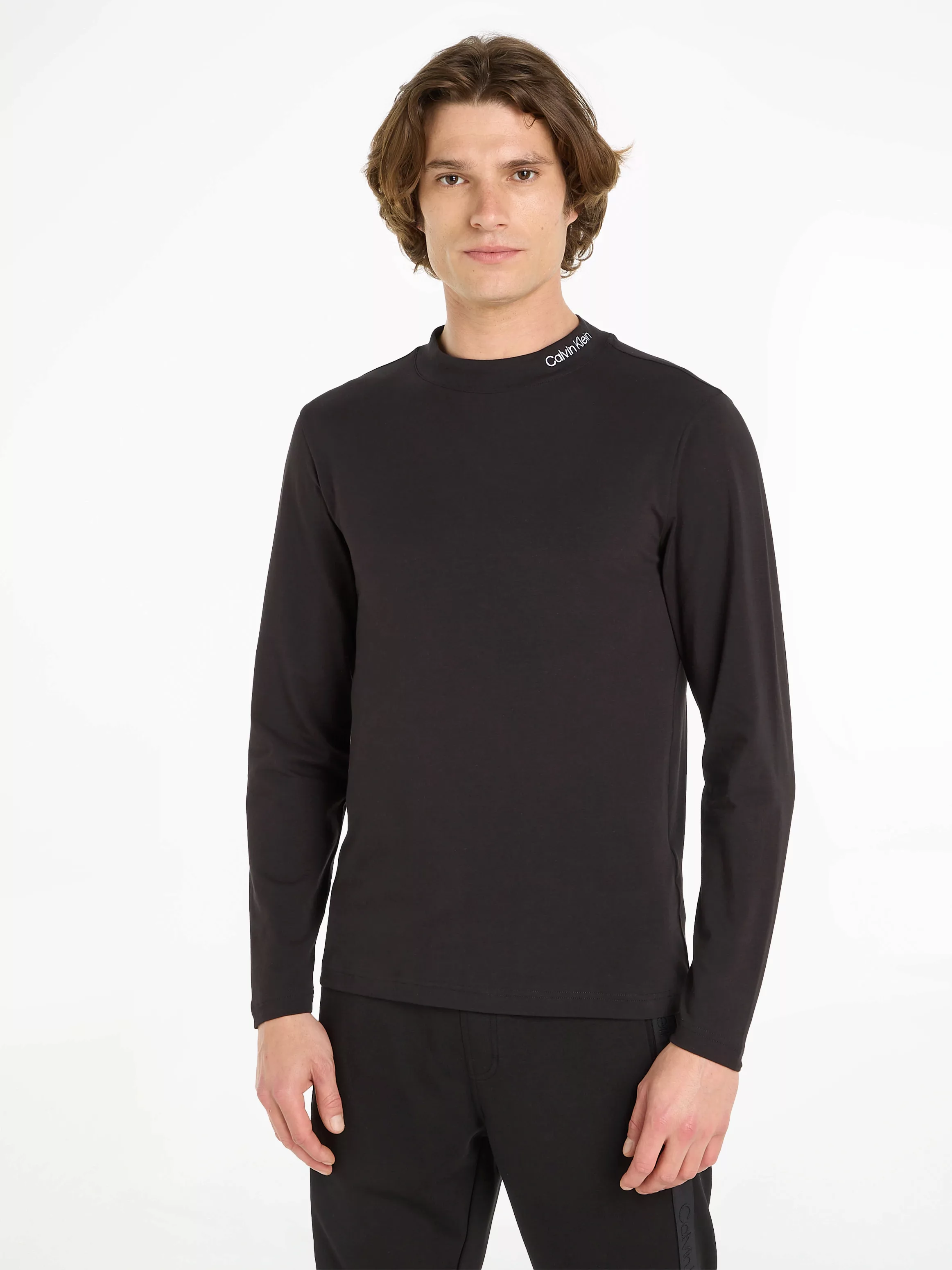 Calvin Klein Langarmshirt "LOGO MOCK NECK LS T-SHIRT" günstig online kaufen