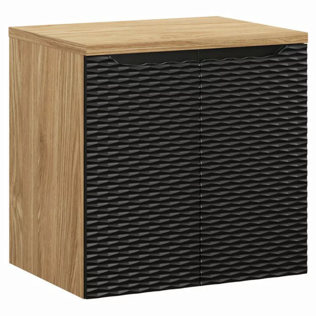 Lomadox Waschbeckenschrank OLUO-56-BLACK Waschtischunterschrank, 60cm, Eich günstig online kaufen