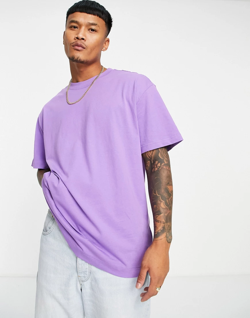 Weekday – Oversize-T-Shirt in Flieder-Violett günstig online kaufen