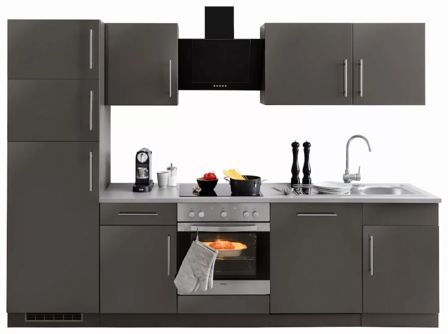 wiho Küchen Küchenzeile "Cali", mit E-Geräten und Kühl-Gefrierkombination, günstig online kaufen