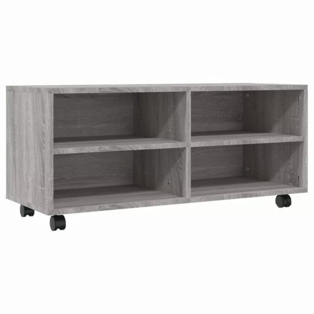 furnicato TV-Schrank mit Rollen Grau Sonoma 90x35x35 cm Holzwerkstoff (1-St günstig online kaufen