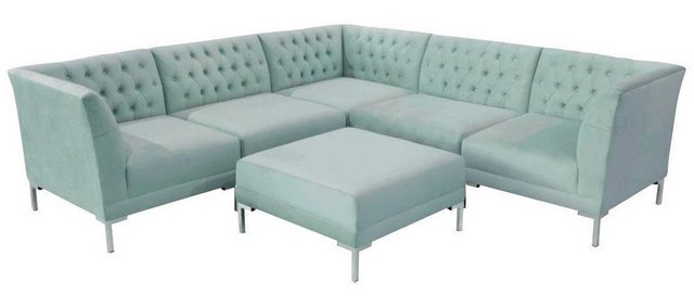 Xlmoebel Ecksofa Türkis Farbige Ecksofa Wohnzimmer Design Möbel Chesterfiel günstig online kaufen