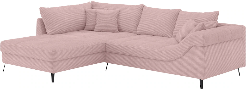 INOSIGN Ecksofa "Portofino", 4 Bezugsqualitäten, 13,5 cm hohe Metall-Profil günstig online kaufen