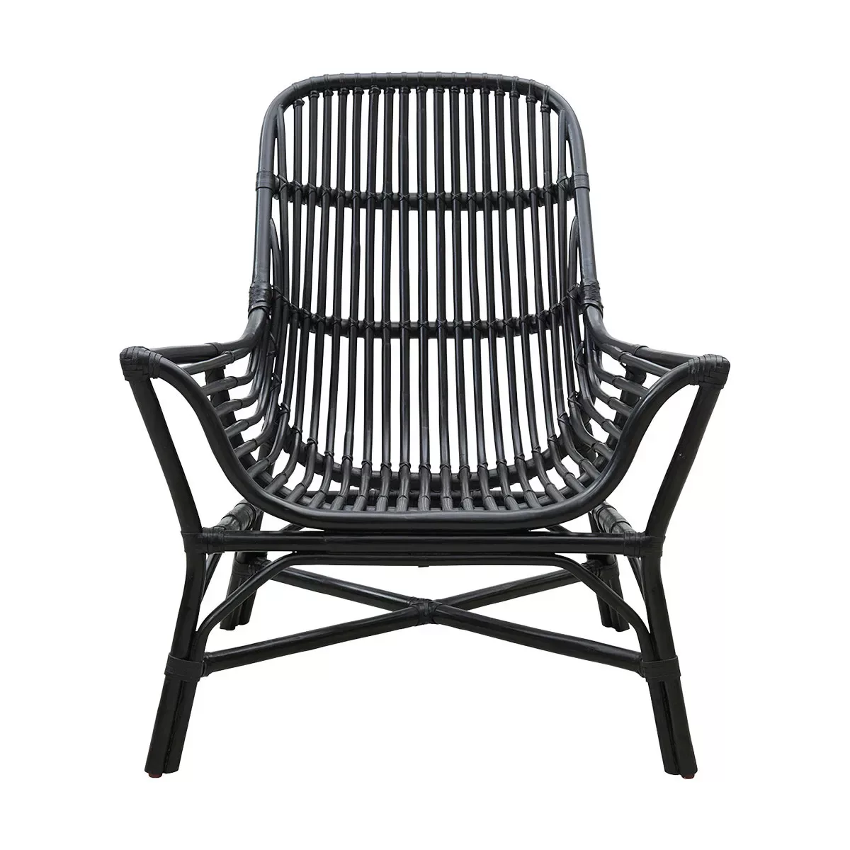 Lounge Sessel Colony in Schwarz aus luftigem Rattan günstig online kaufen