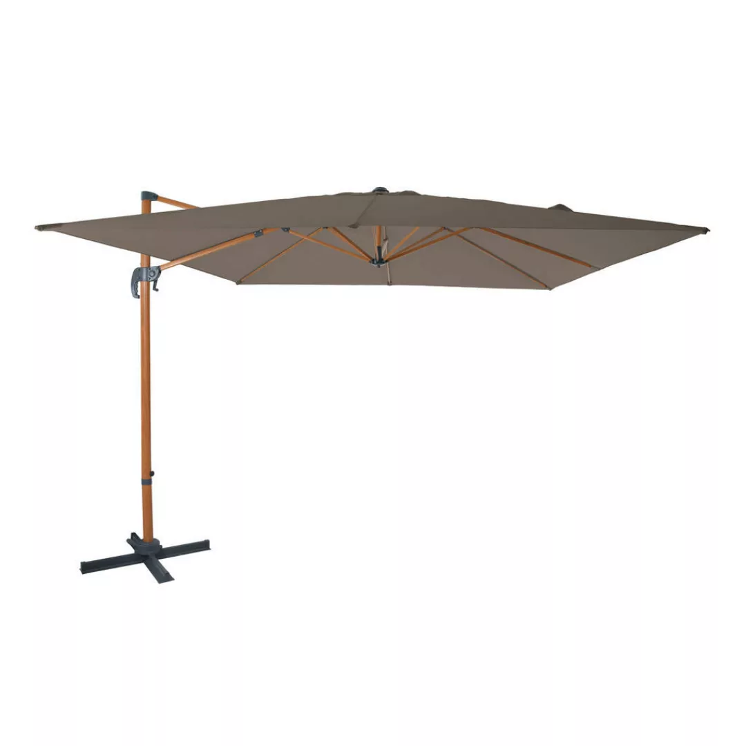 Axi Ampelschirm Nima 300 cm x 300 cm Holz-Optik/Taupe günstig online kaufen