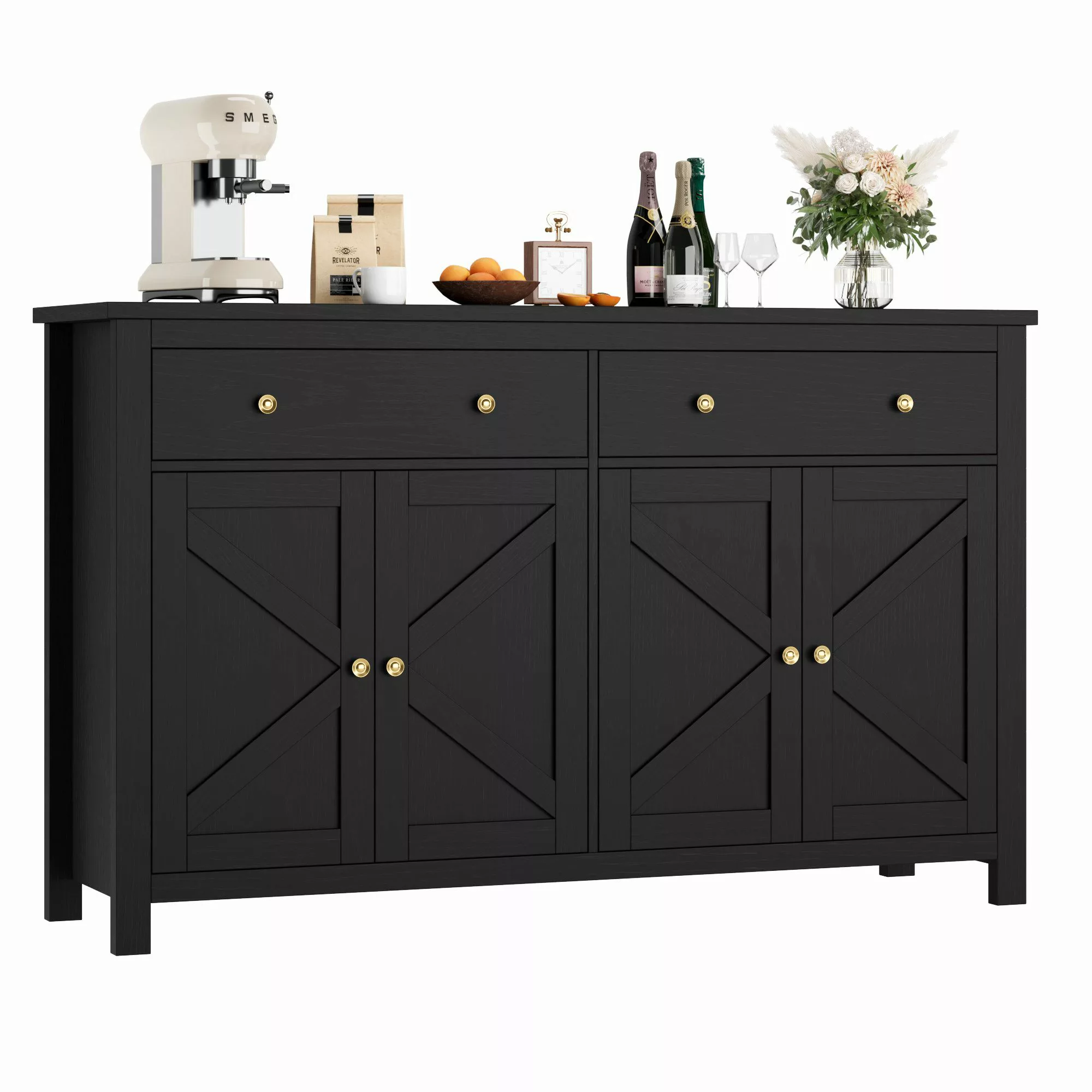 Homfa Sideboard Küchenschrank, mit 2 Schubladen günstig online kaufen