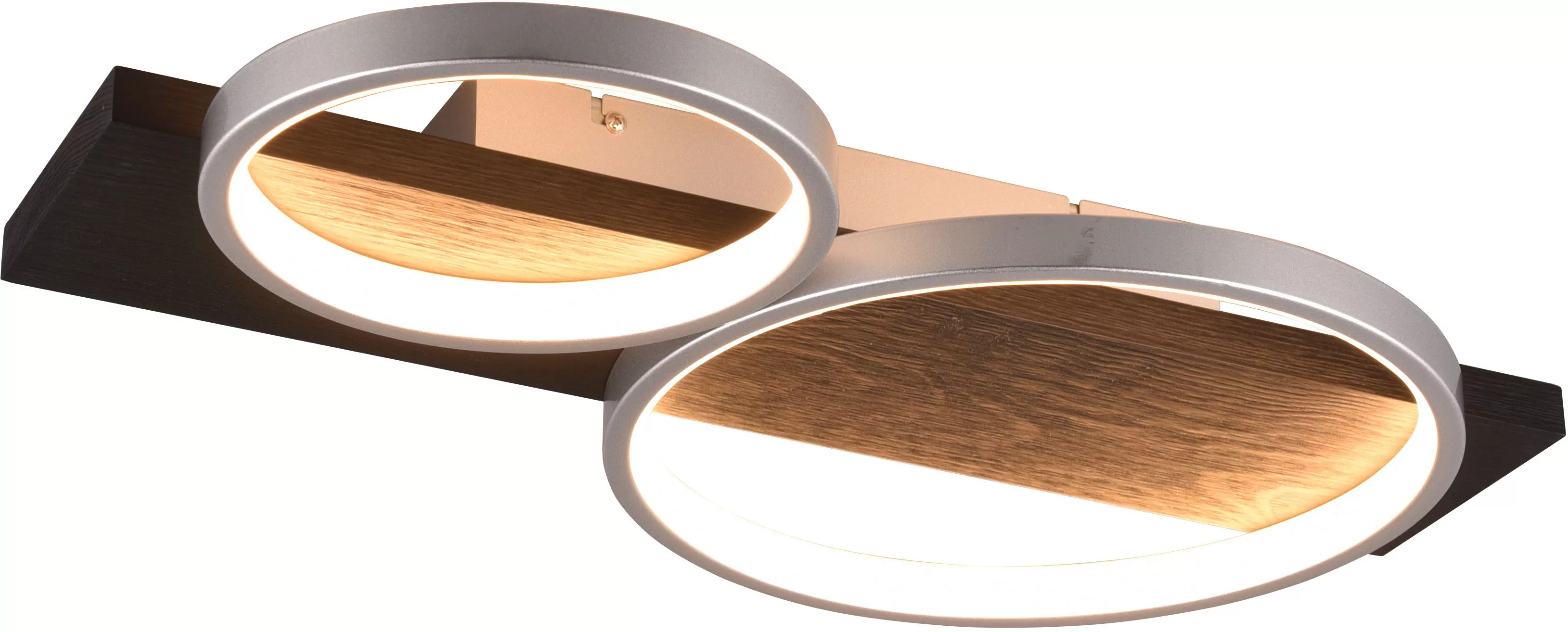 TRIO Leuchten LED Deckenleuchte »MEDERA, Deckenlampe LED Ringe mit Holz Dek günstig online kaufen