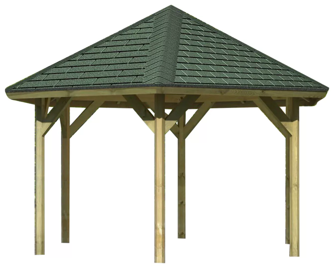 Karibu Pavillon "Oslo 2", (Set), BxTxH: 392x451x315 cm, mit grünen Dachschi günstig online kaufen