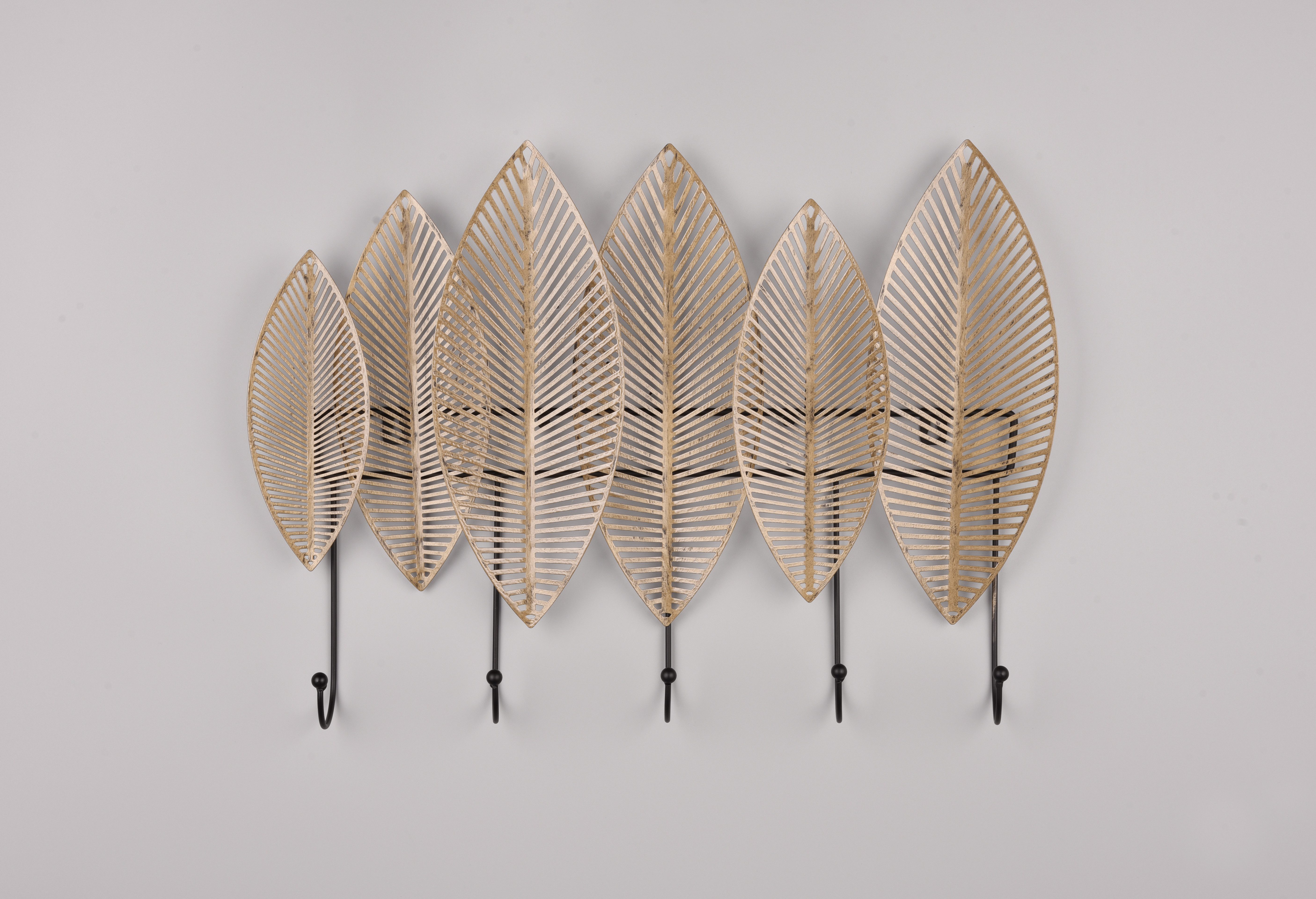 MIRRORS AND MORE Wandgarderobe "Alma", (1 St.), Blatt-Design mit 5 Haken au günstig online kaufen